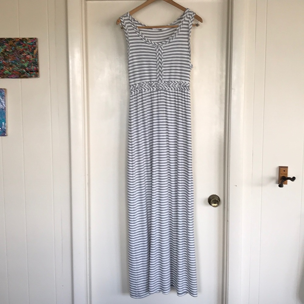 Max Studio striped Maxi Dress Sz Medium